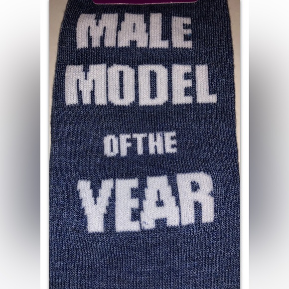 Zoolander Crew Socks 1 Pair Men 6.5-12 Blue White Male Model Of The Year Stiller - Picture 5 of 10